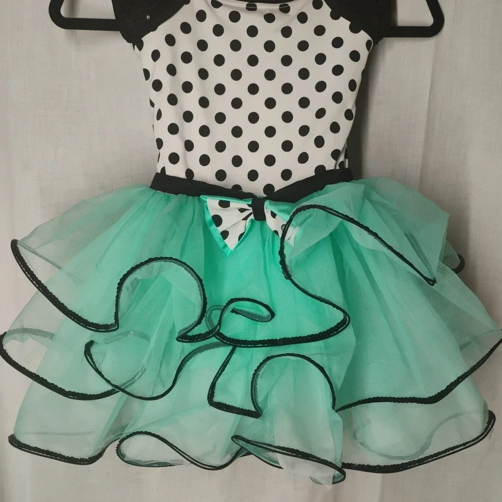 Weissman IC (7/8) Youth Black White Teal Dance Costume Tutu Skirt